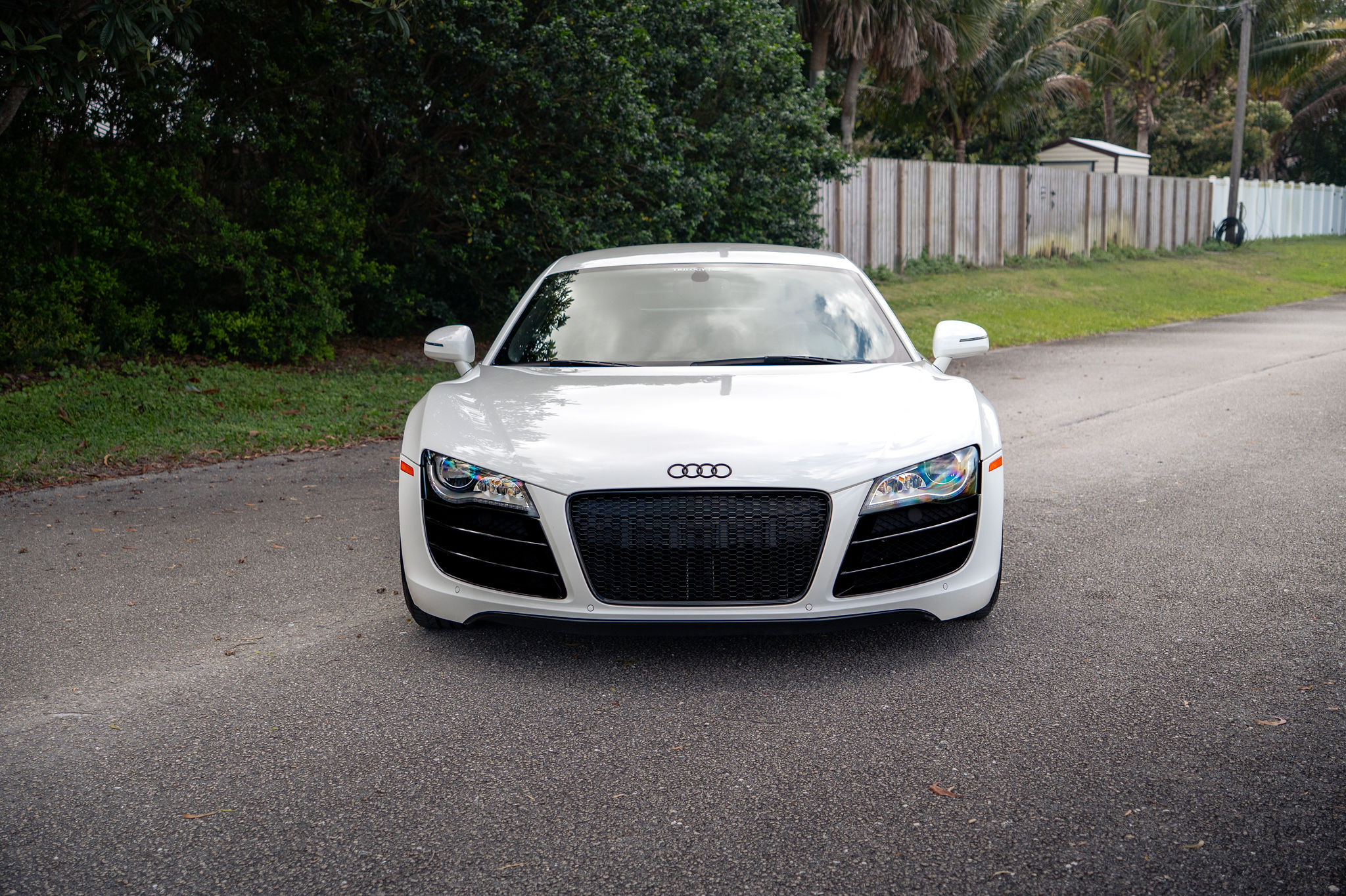 2012 Audi R8 V10 finished in Ibis White over Black