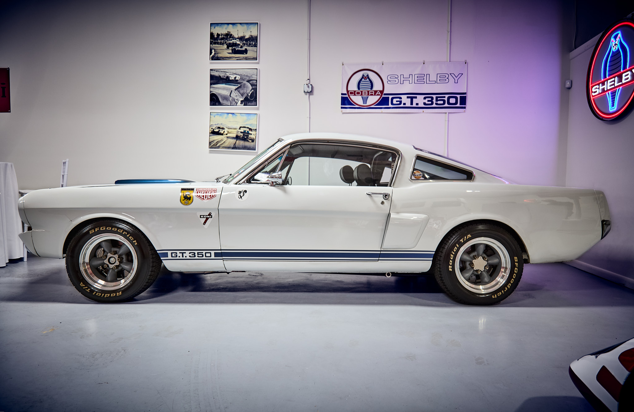 1965 Ford Mustang Fastback GT350 Tribute finished in White with Blue Stripes over Black